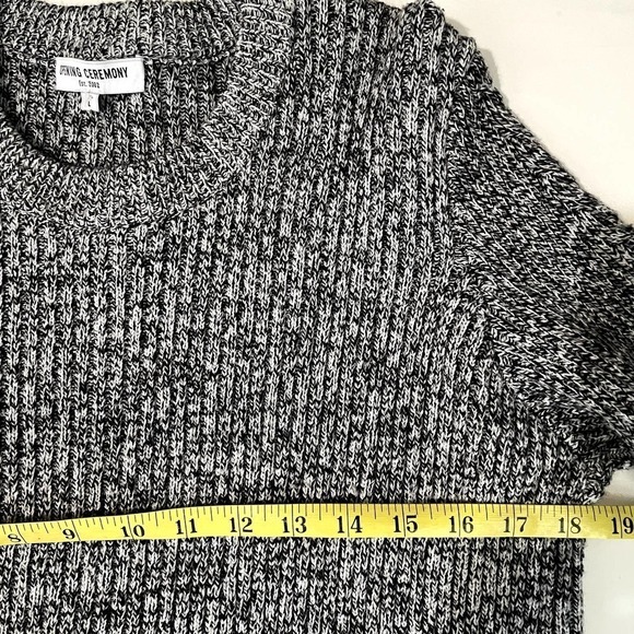 NWT Opening Ceremony Gray Sweater Pink Faux Fur Trim Large - Picture 6 of 10